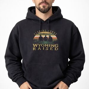 3XL Men's Wyoming Raised Flaming Gorge Black Cowboy State Outlaw Country #40
